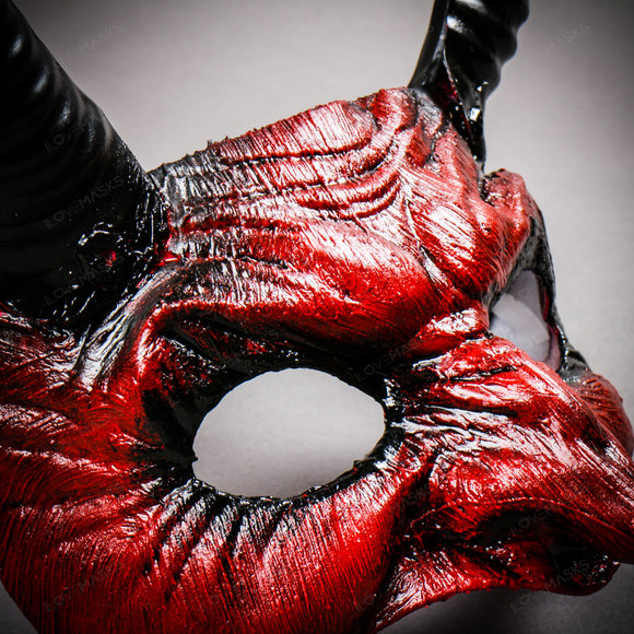 Goblin Devil Long Horn Eyes Mask - Bloody Red - Picture 7 of 7